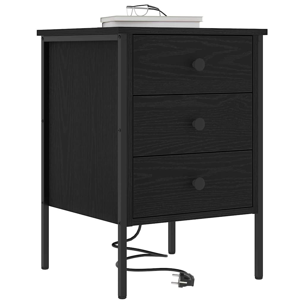 Natskab 2 pcs Sort eg 42 x 41 x 61 cm Konstrueret træ