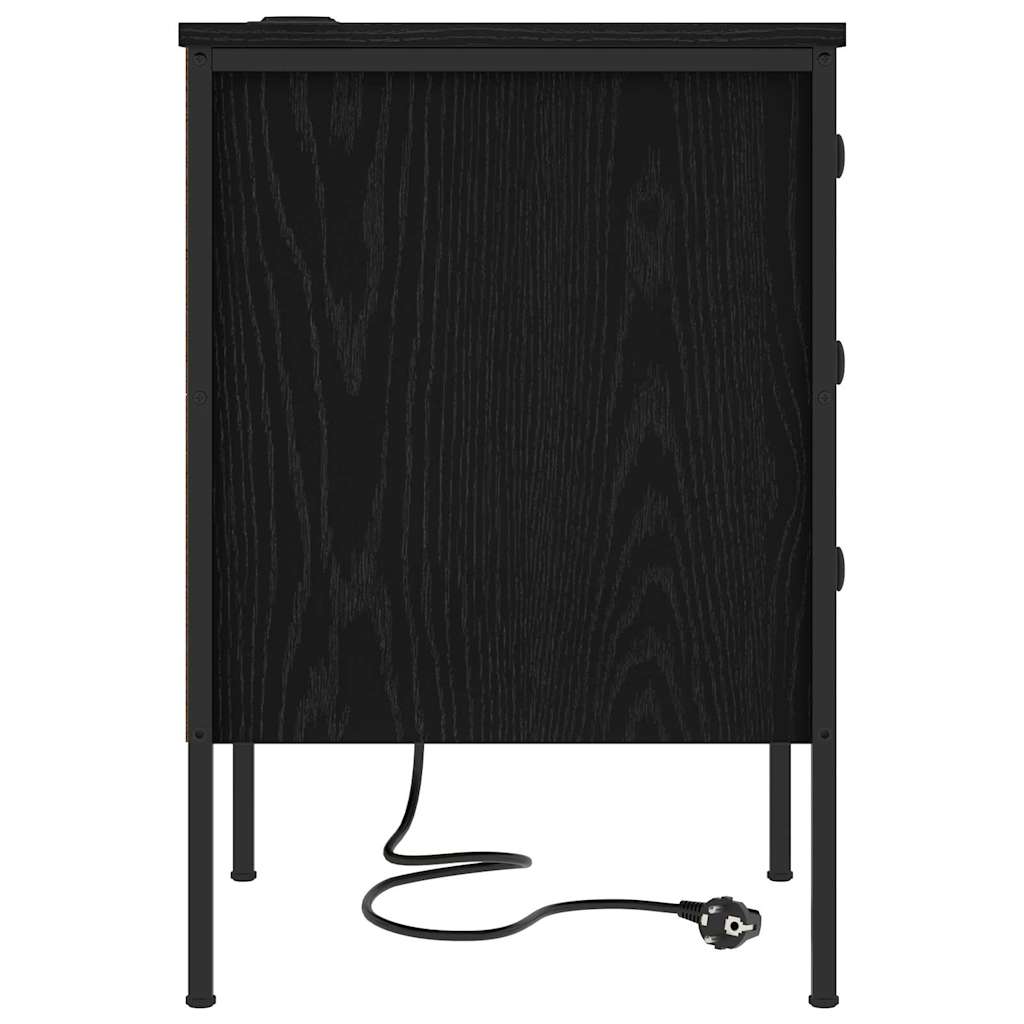 Natskab 2 pcs Sort eg 42 x 41 x 61 cm Konstrueret træ