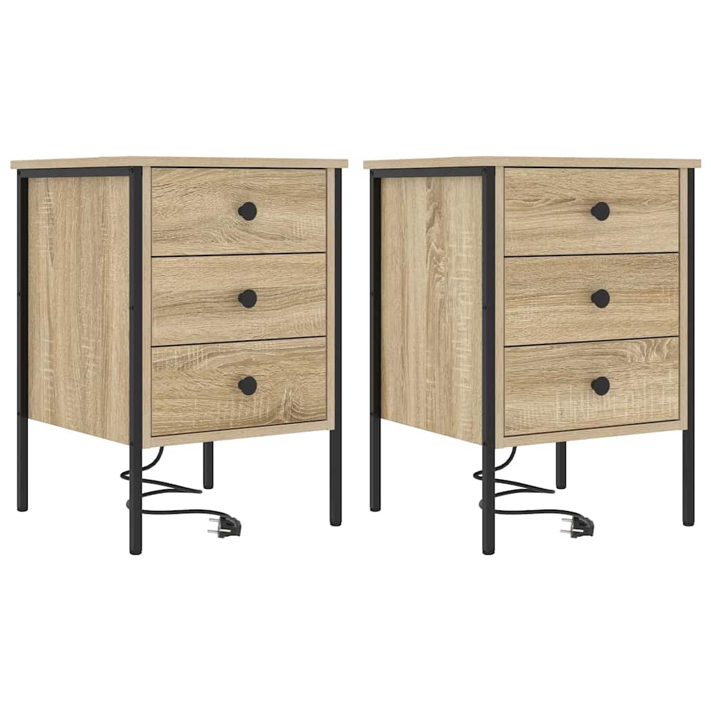 Natskab 2 pcs Sonoma eg 42 x 41 x 61 cm Konstrueret træ