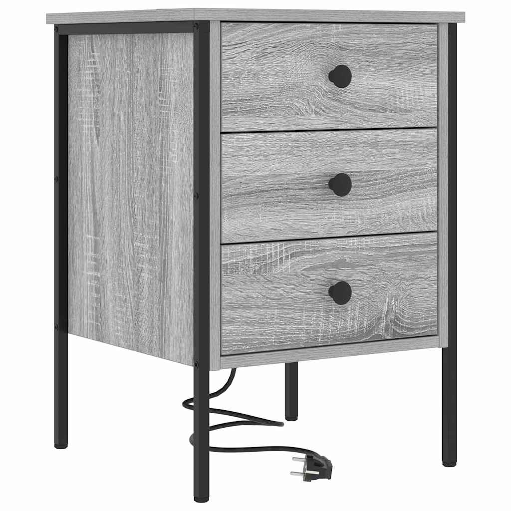 Natskab 2 pcs Grå Sonoma 42 x 41 x 61 cm Konstrueret træ
