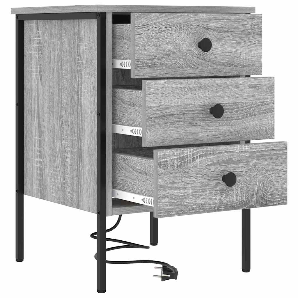 Natskab 2 pcs Grå Sonoma 42 x 41 x 61 cm Konstrueret træ