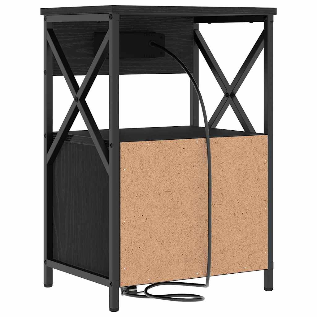 Natskab 2 pcs Sort eg 40 x 31 x 60 cm Konstrueret træ