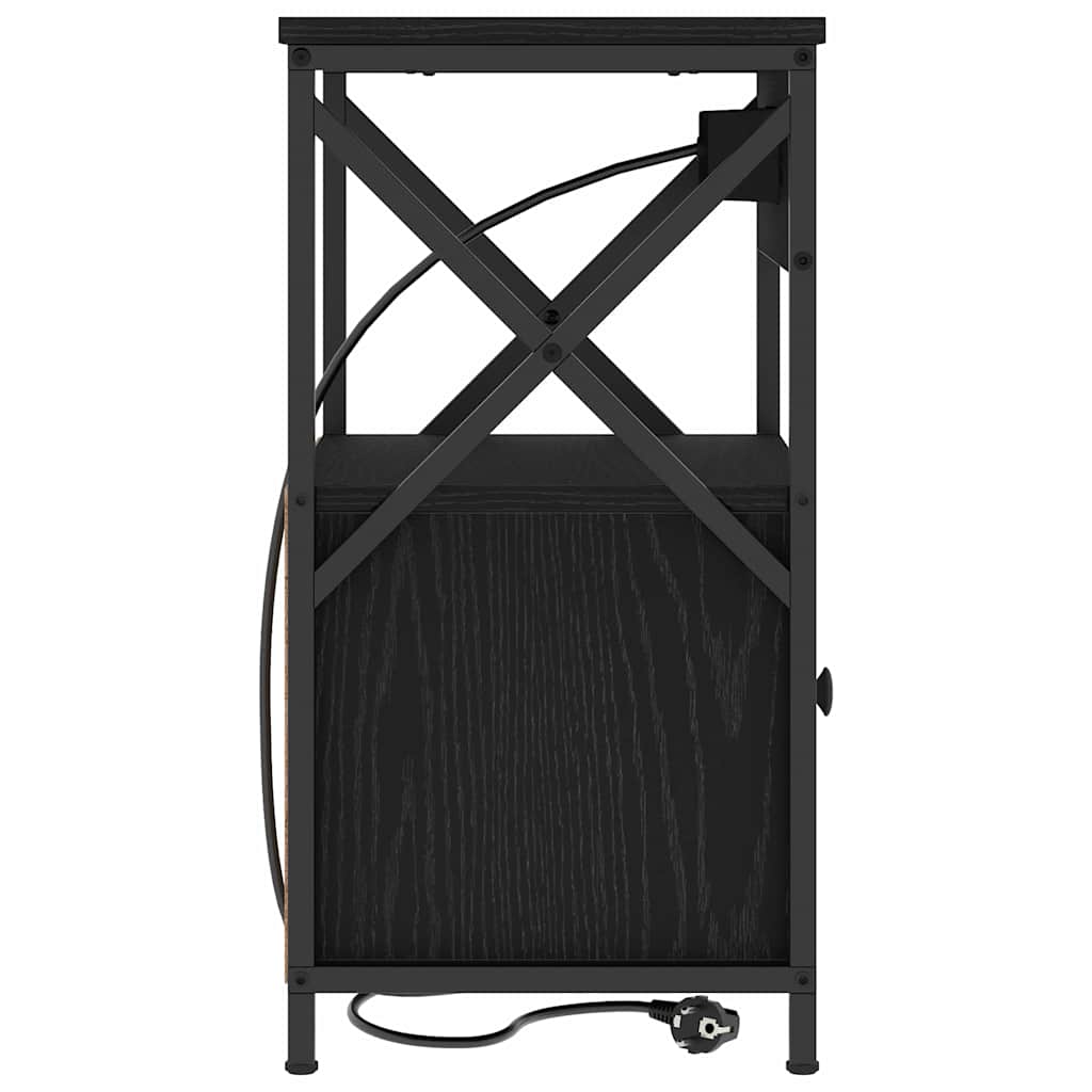 Natskab 2 pcs Sort eg 40 x 31 x 60 cm Konstrueret træ