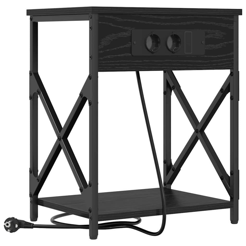 Natskab 2 pcs Sort eg 41 x 31 x 51 cm Konstrueret træ