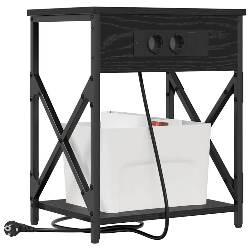 Natskab 2 pcs Sort eg 41 x 31 x 51 cm Konstrueret træ