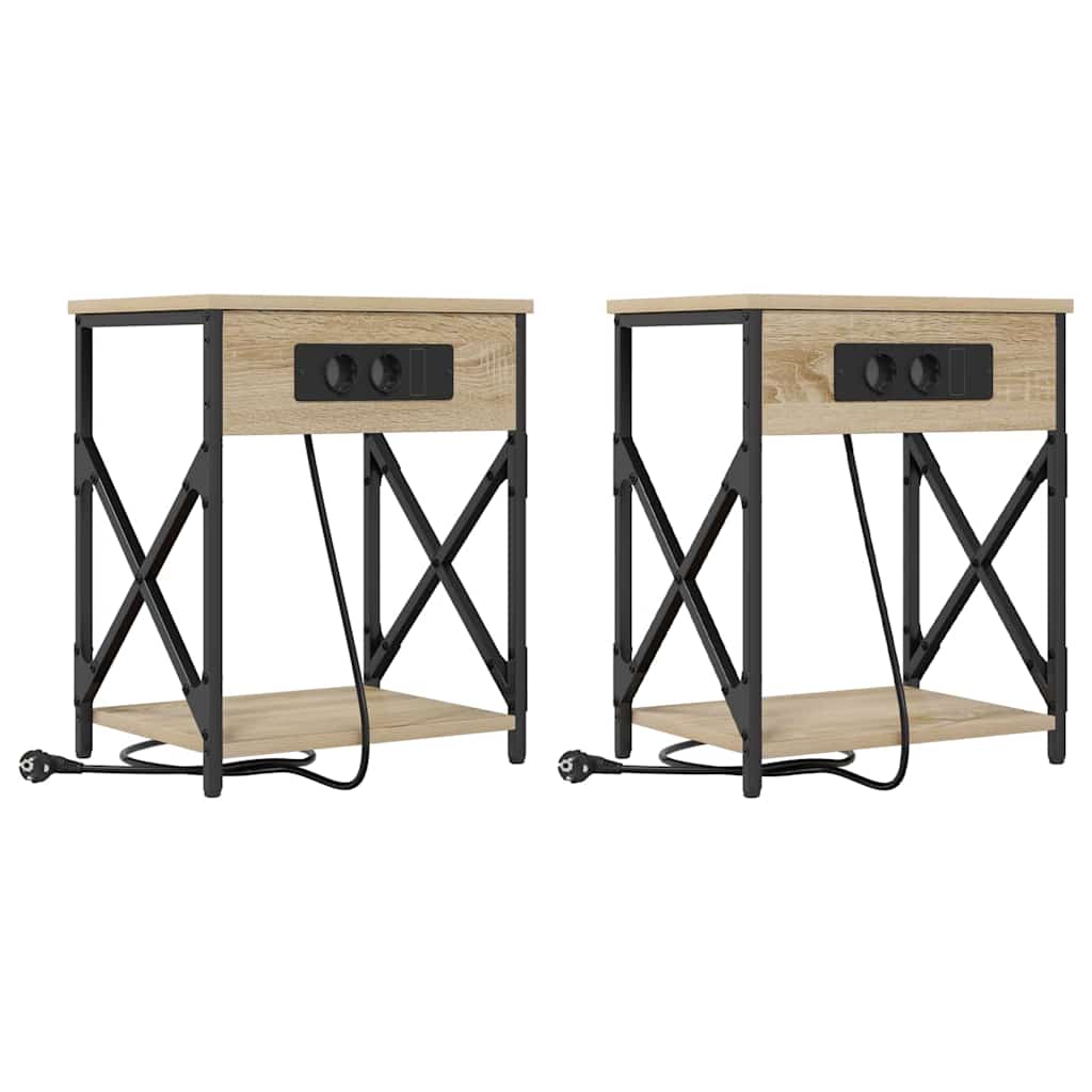 Natskab 2 pcs Sonoma eg 41 x 31 x 51 cm Konstrueret træ