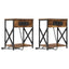 Natskab 2 pcs Røget eg 41 x 31 x 51 cm Konstrueret træ