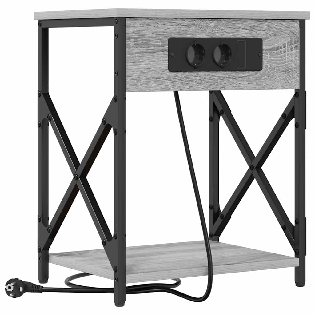 Natskab 2 pcs Grå Sonoma 41 x 31 x 51 cm Konstrueret træ