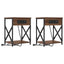 Natskab 2 pcs Brun eg 41 x 31 x 51 cm Konstrueret træ