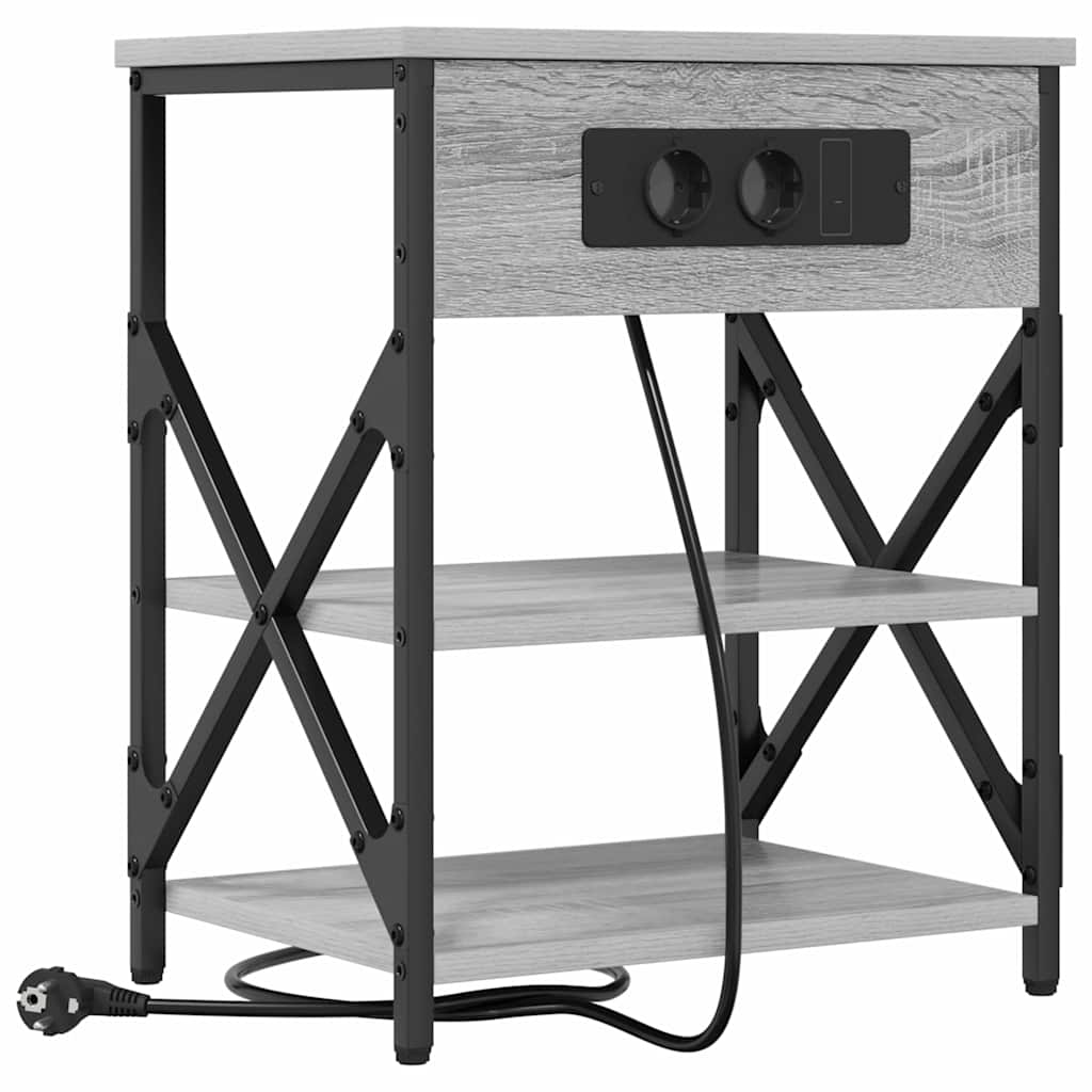 Natskab 2 pcs Grå Sonoma 41 x 31 x 51 cm Konstrueret træ