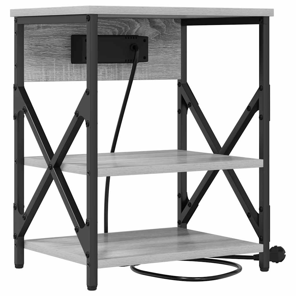 Natskab 2 pcs Grå Sonoma 41 x 31 x 51 cm Konstrueret træ