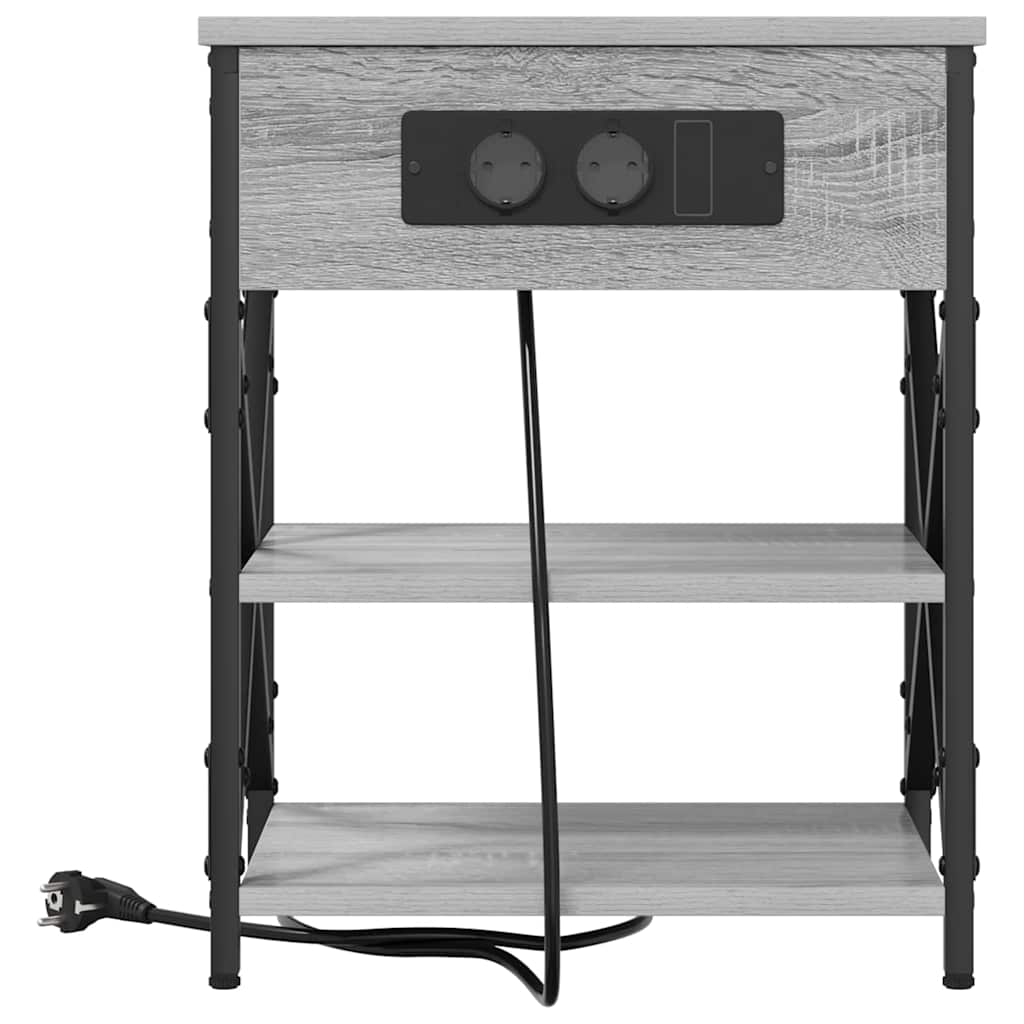 Natskab 2 pcs Grå Sonoma 41 x 31 x 51 cm Konstrueret træ