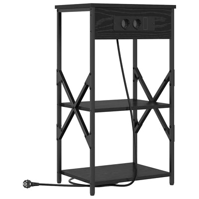Natskab med hylde Sort eg 41 x 31 x 76 cm Konstrueret træ