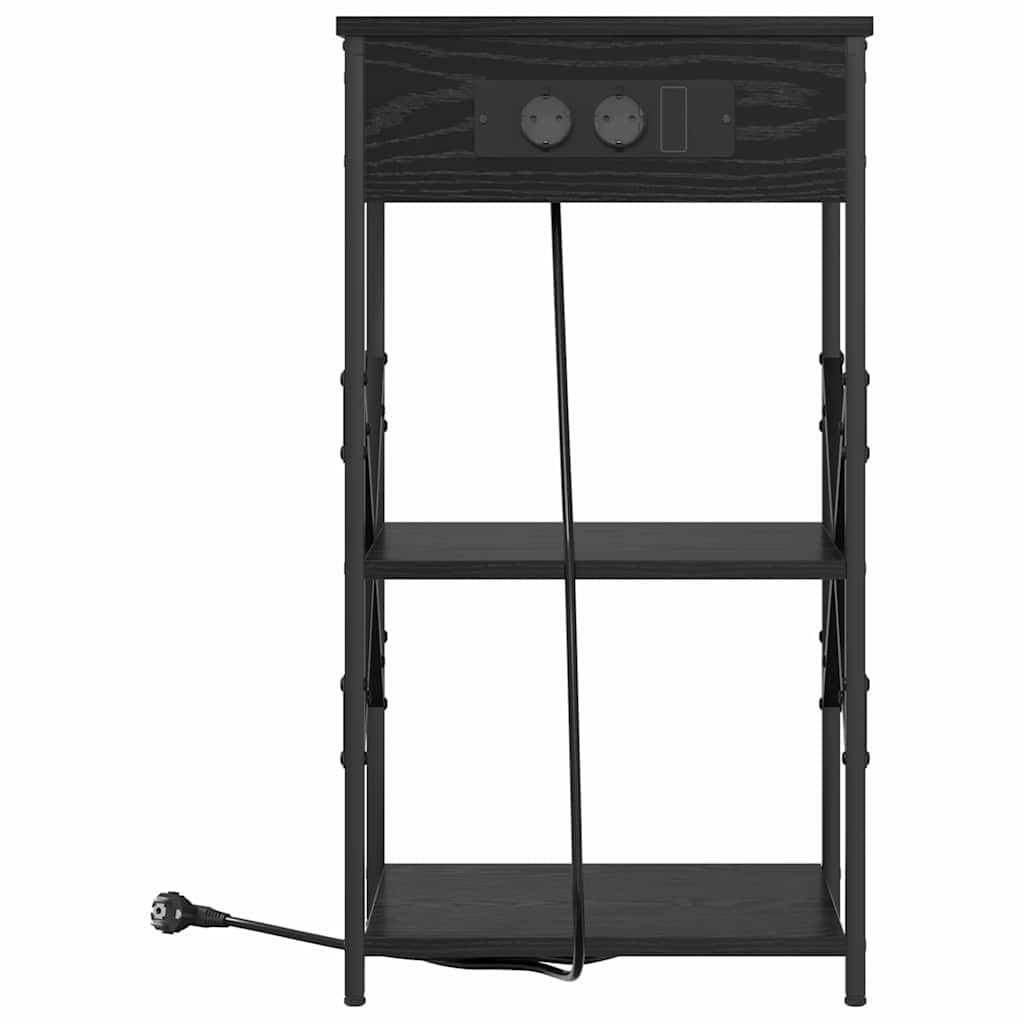 Natskab med hylde 2 pcs Sort eg 41 x 31 x 76 cm Konstrueret træ