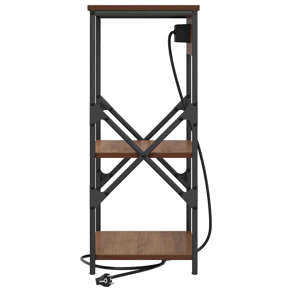 Natskab med hylde 2 pcs Brun eg 41 x 31 x 76 cm Konstrueret træ
