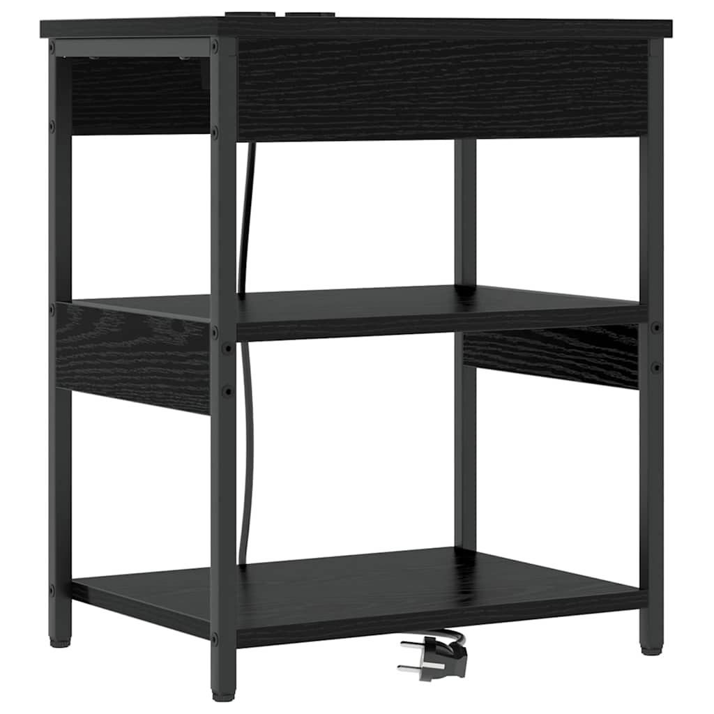Natskab 2 pcs Sort eg 41 x 31 x 51 cm Konstrueret træ