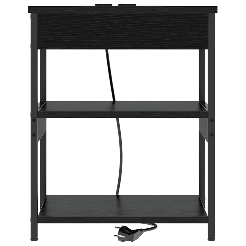 Natskab 2 pcs Sort eg 41 x 31 x 51 cm Konstrueret træ
