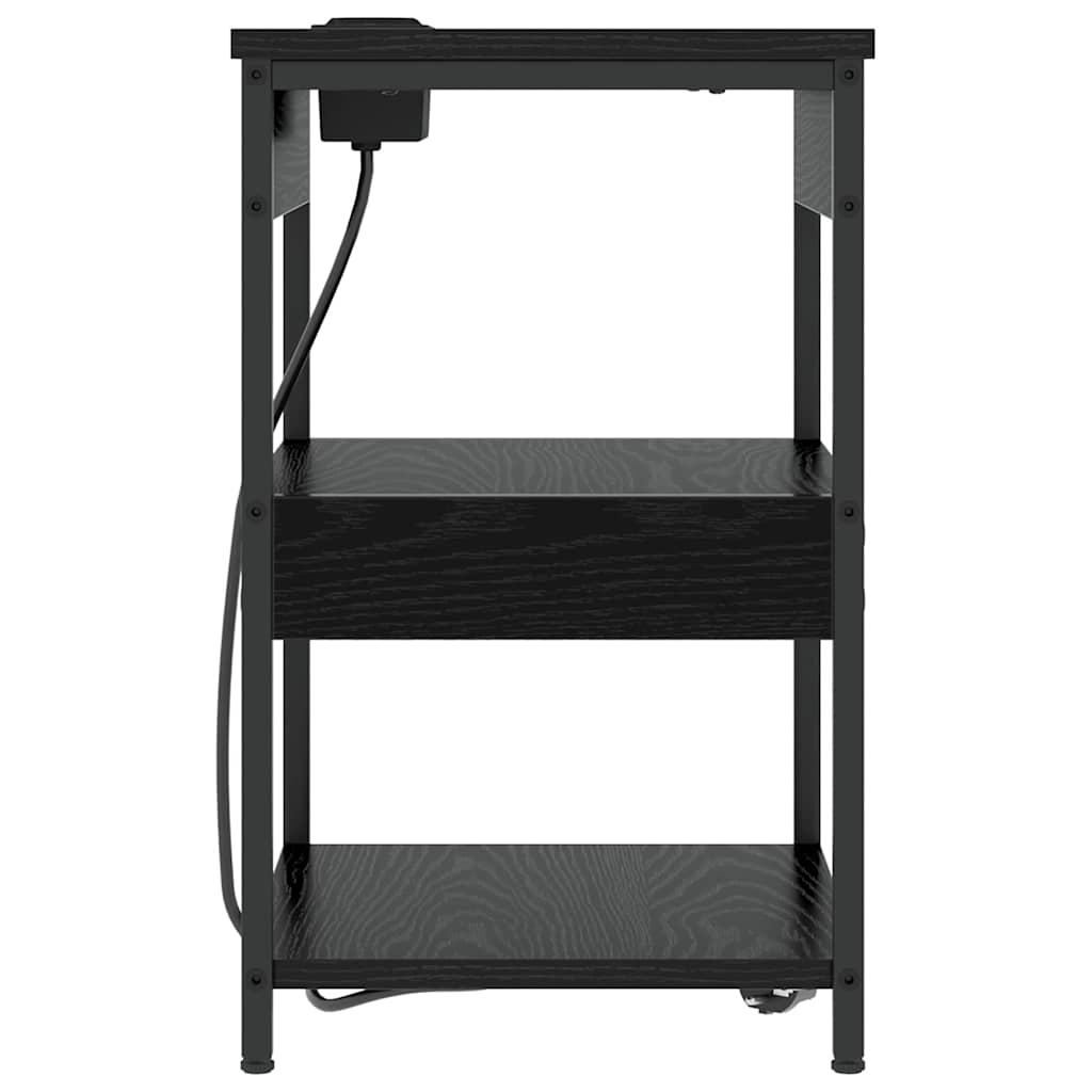 Natskab 2 pcs Sort eg 41 x 31 x 51 cm Konstrueret træ