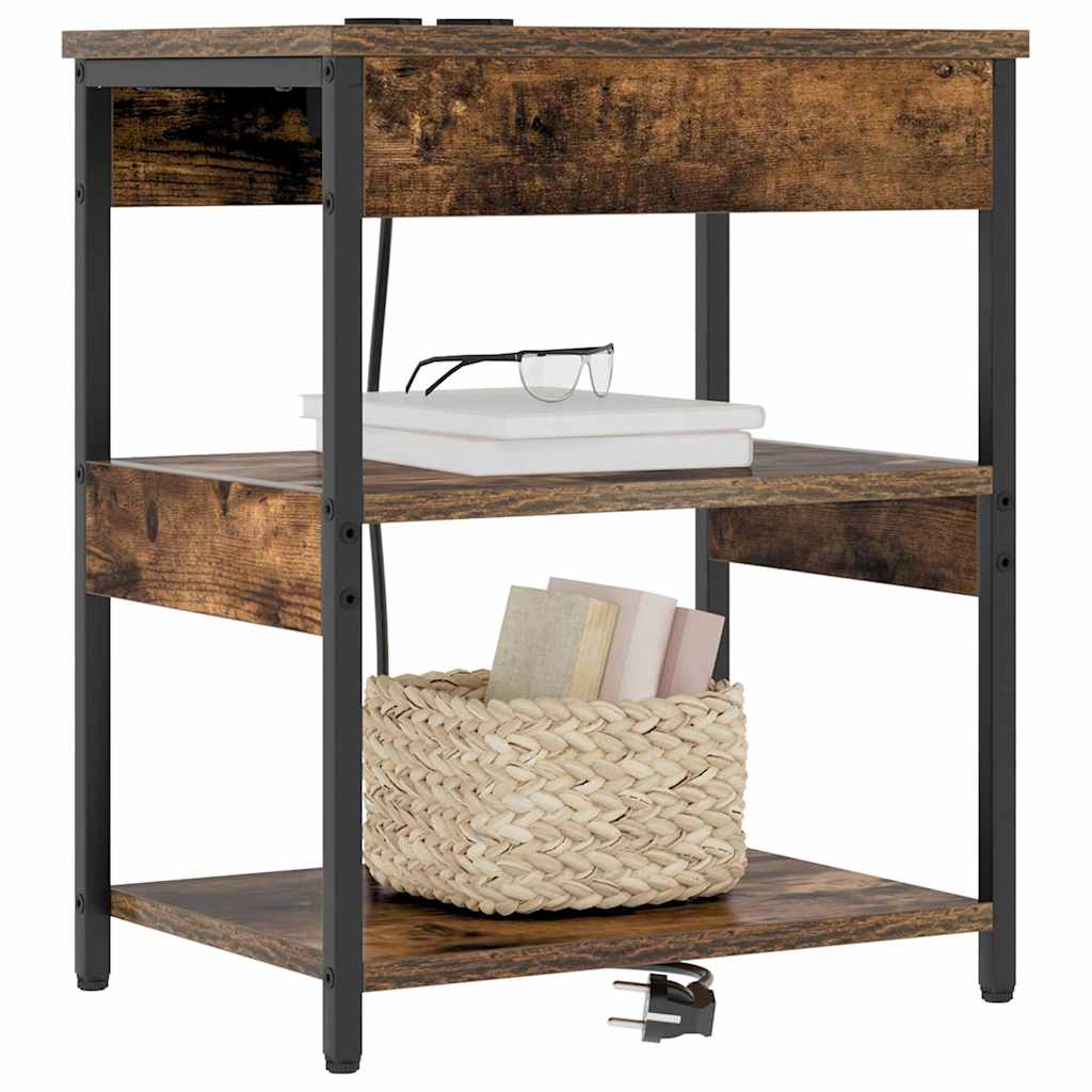 Natskab 2 pcs Røget eg 41 x 31 x 51 cm Konstrueret træ