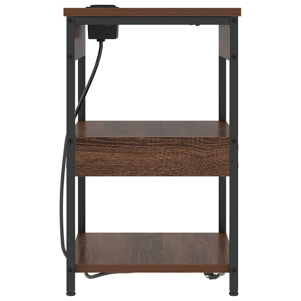 Natskab 2 pcs Brun eg 41 x 31 x 51 cm Konstrueret træ