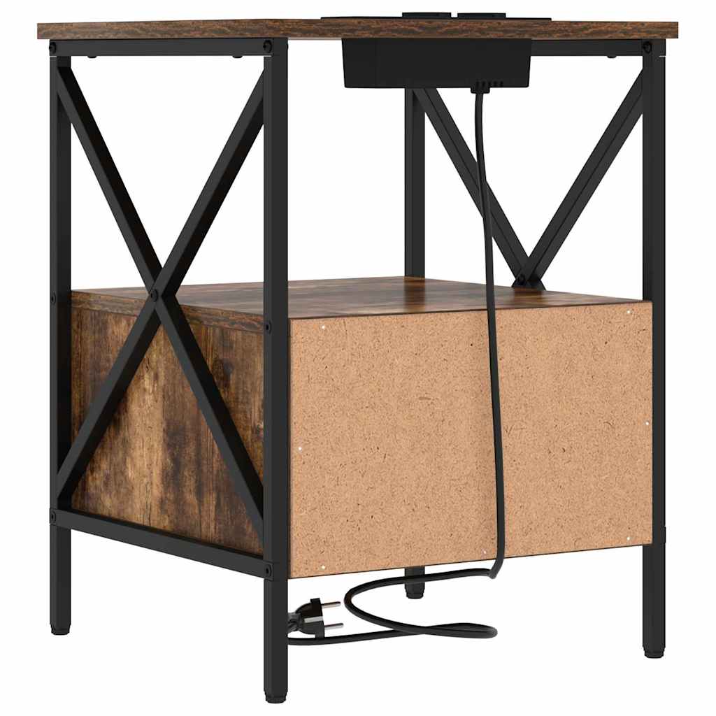 Natskab 2 pcs Røget eg 41,5 x 40,5 x 55 cm Konstrueret træ