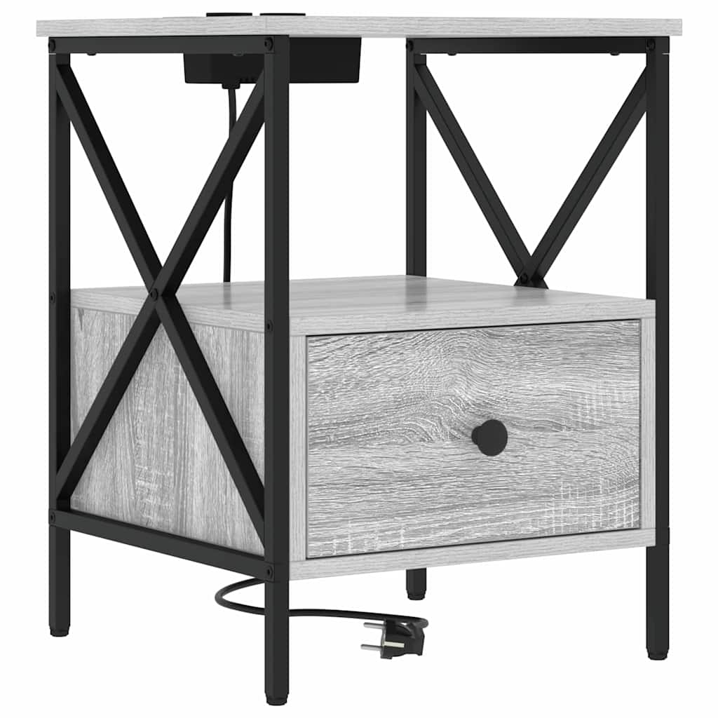 Natskab 2 pcs Grå Sonoma 41,5 x 40,5 x 55 cm Konstrueret træ