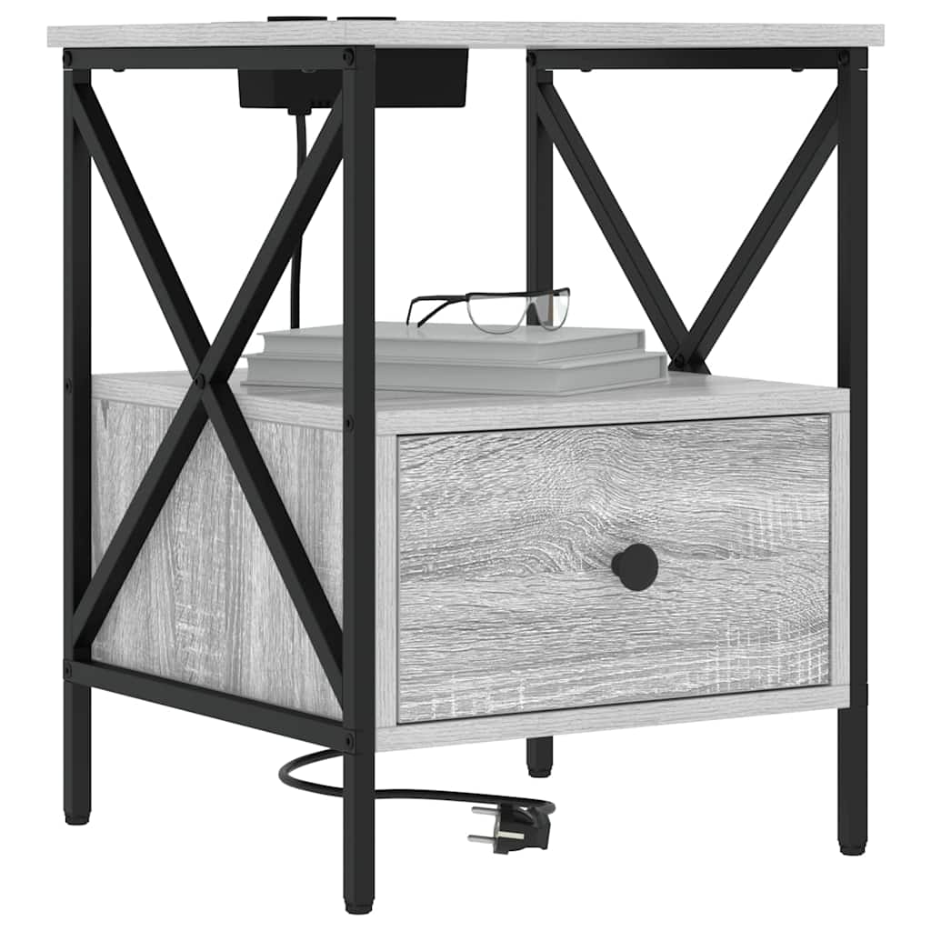 Natskab 2 pcs Grå Sonoma 41,5 x 40,5 x 55 cm Konstrueret træ