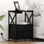 Natskab 2 pcs Sort eg 40 x 31 x 60 cm Konstrueret træ