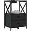 Natskab 2 pcs Sort eg 40 x 31 x 60 cm Konstrueret træ