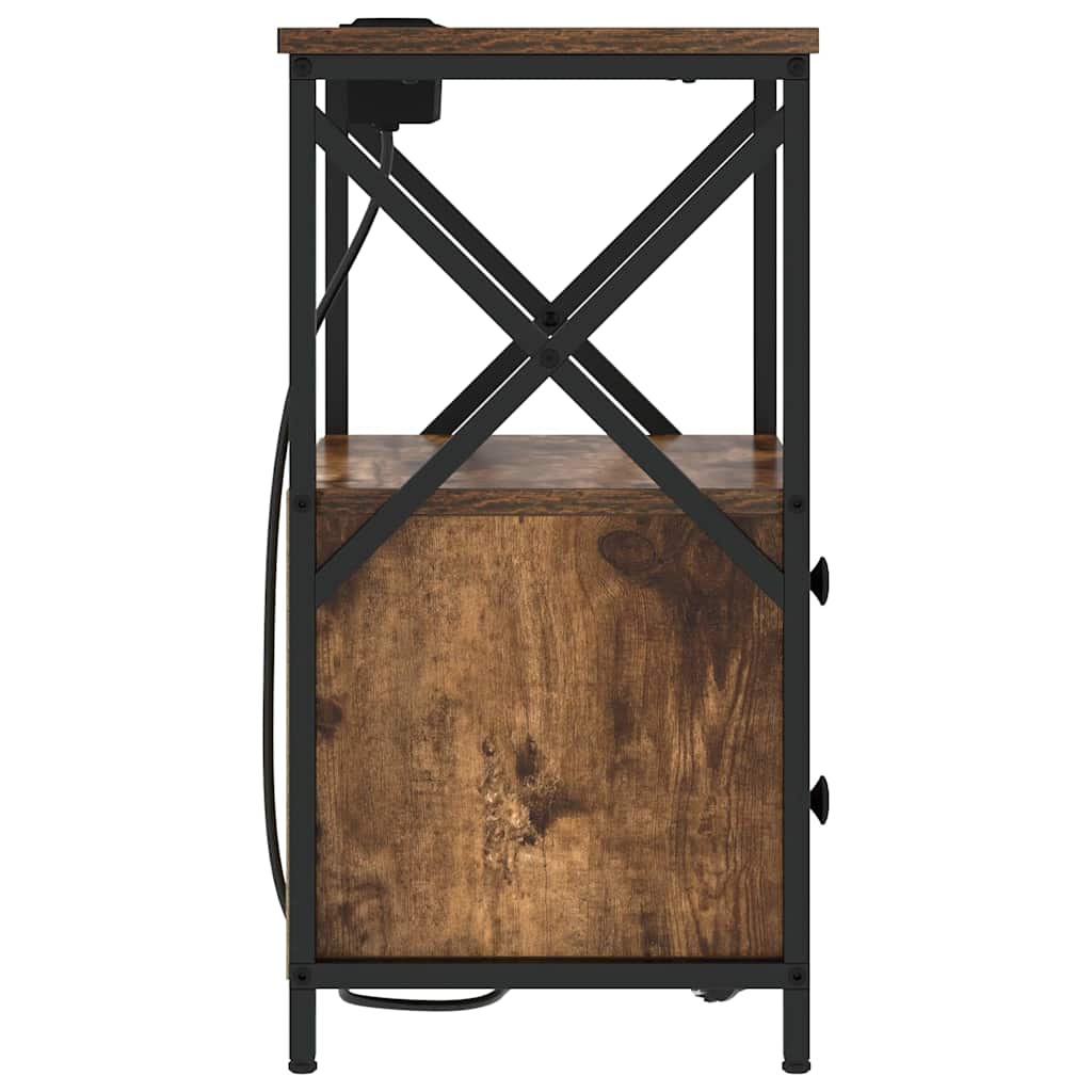 Natskab 2 pcs Røget eg 40 x 31 x 60 cm Konstrueret træ
