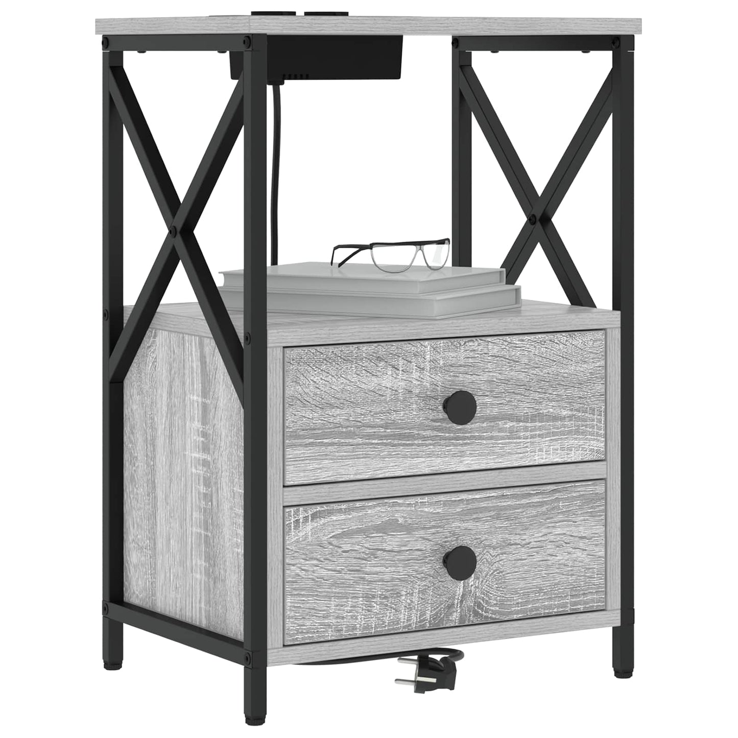 Natskab 2 pcs Grå Sonoma 40 x 31 x 60 cm Konstrueret træ