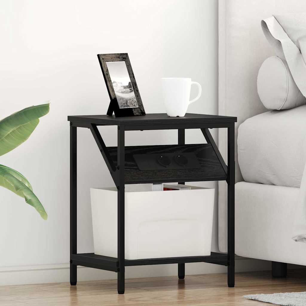 Natskab Sort eg 38 x 30 x 48 cm Konstrueret træ billede