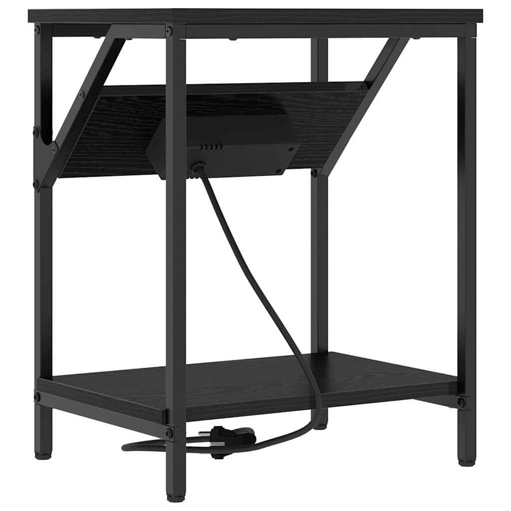 Natskab 2 pcs Sort eg 38 x 30 x 48 cm Konstrueret træ