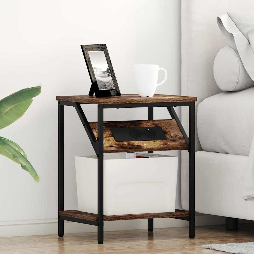 Natskab 2 pcs Røget eg 38 x 30 x 48 cm Konstrueret træ billede