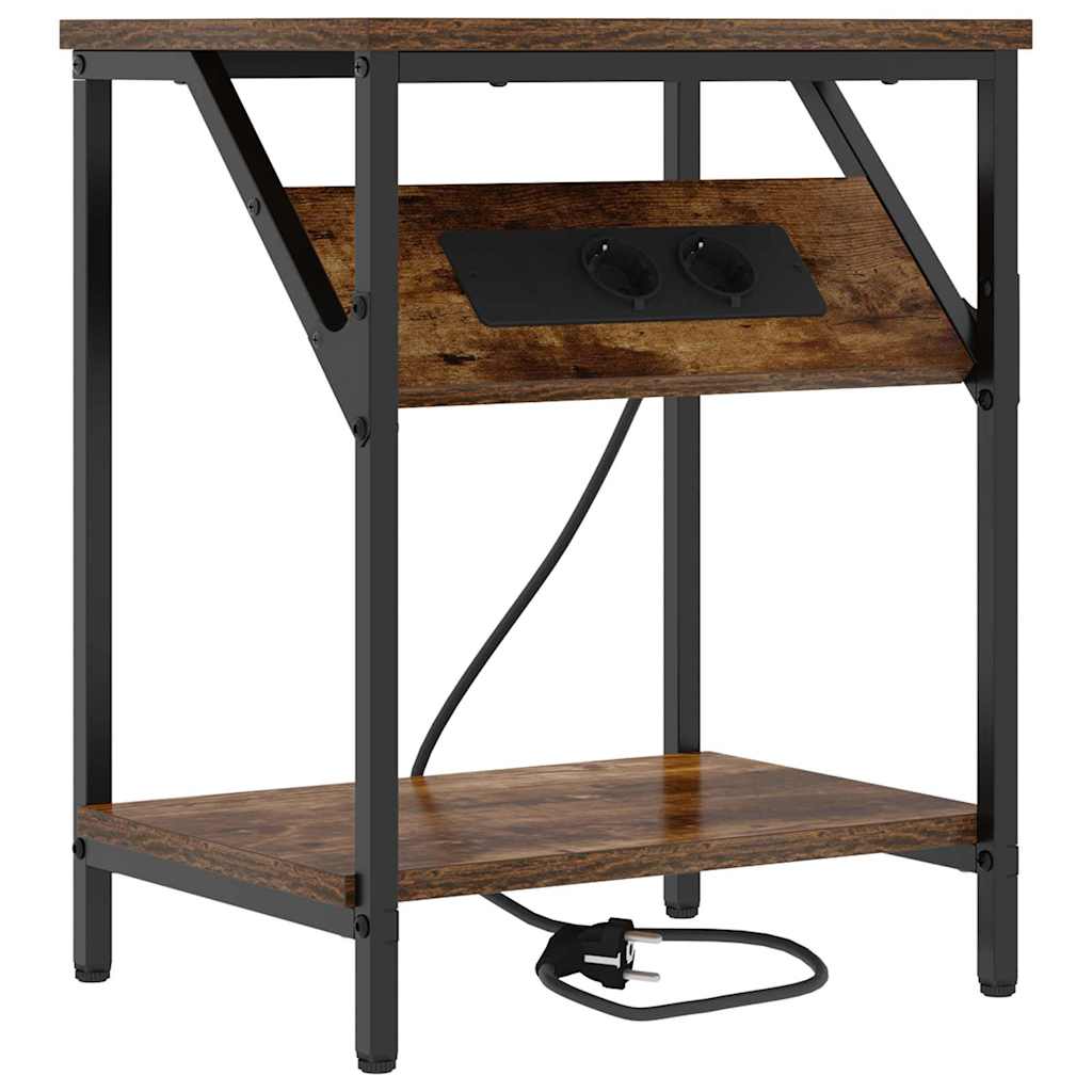Natskab 2 pcs Røget eg 38 x 30 x 48 cm Konstrueret træ