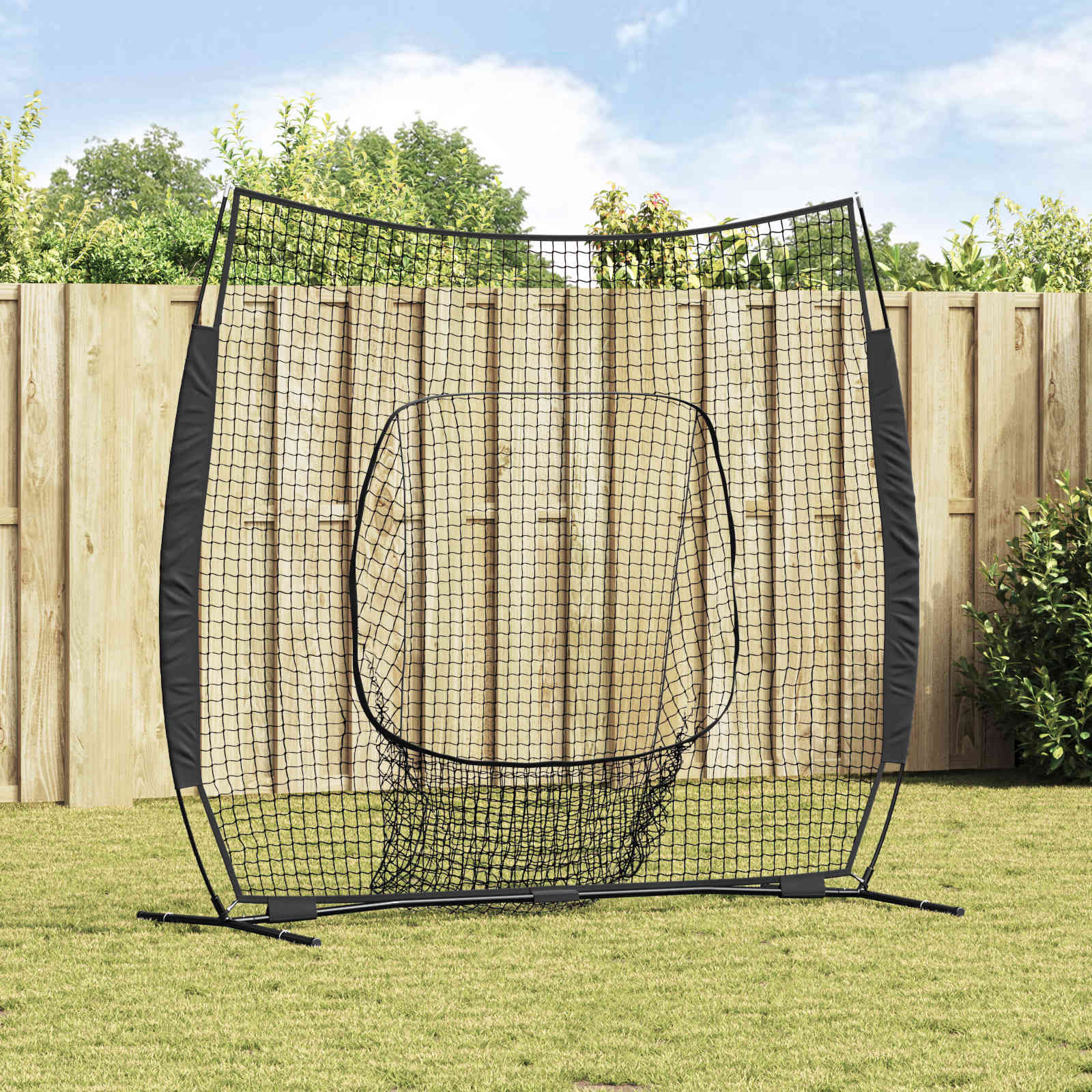 Baseball øvelsesnet Sort 250 x 106 x 209 cm Polyester billede