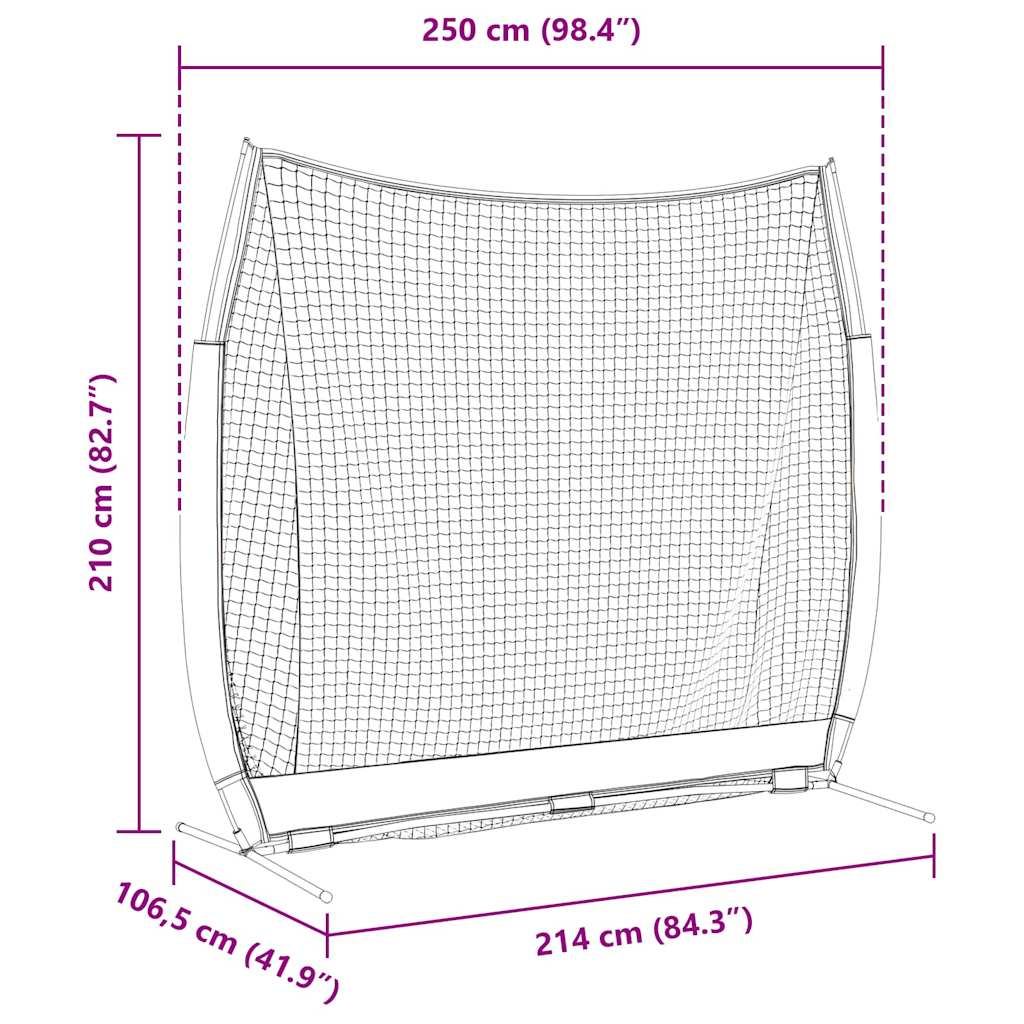Golf Træningshjælp Sort 250 x 106,5 x 210 cm Polyester