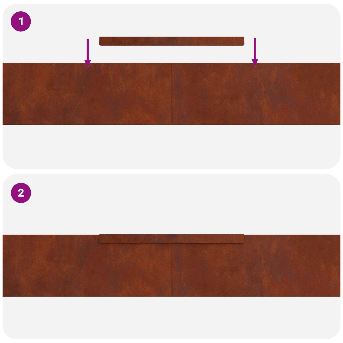 Plænekant 4 pcs Rusten 450 x 0.05 x 15 cm Cortenstål