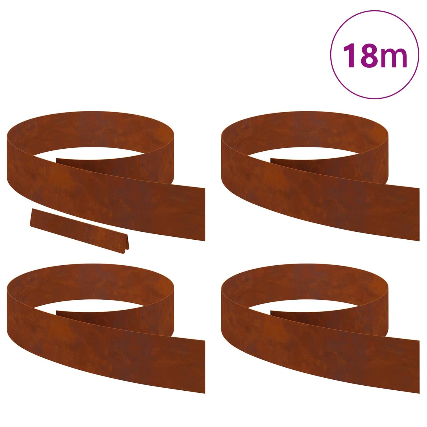 Plænekant 4 pcs Rusten 450 x 0.05 x 15 cm Cortenstål