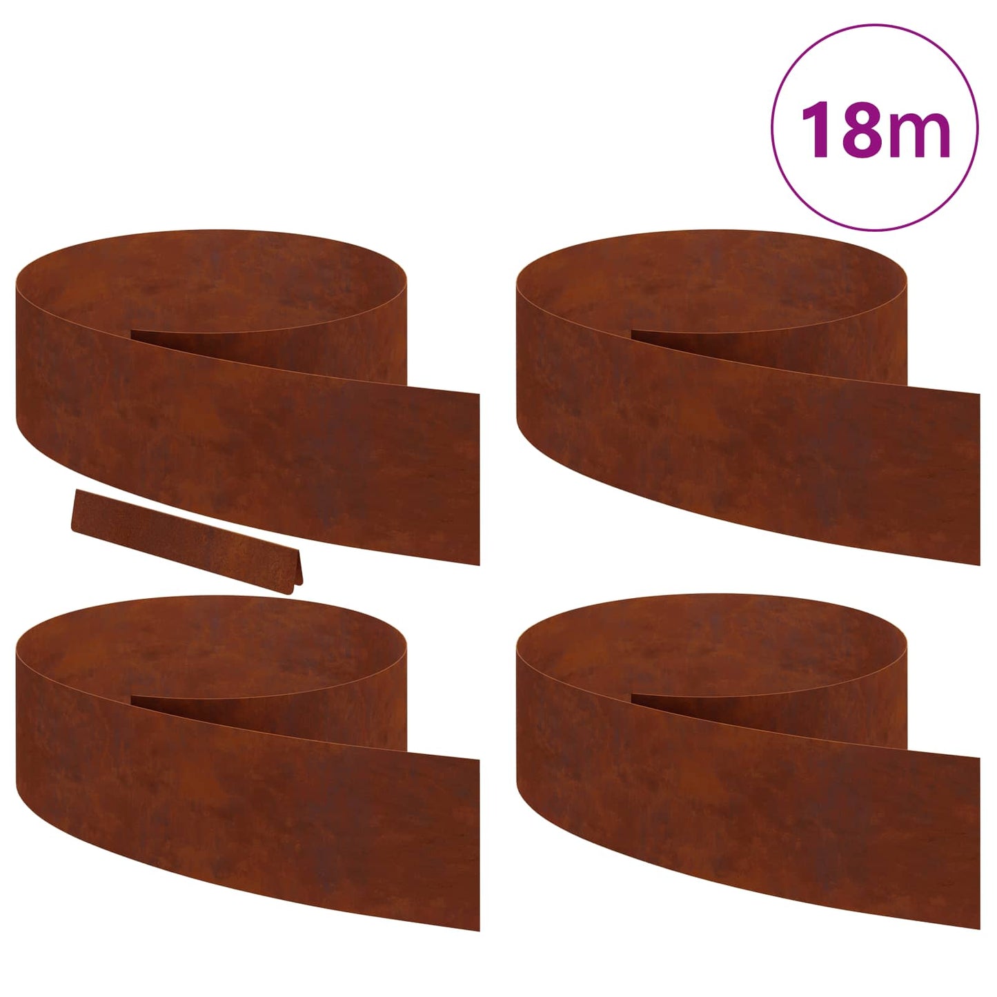 Plænekant 4 pcs Rusten 450 x 0,05 x 20 cm Cortenstål