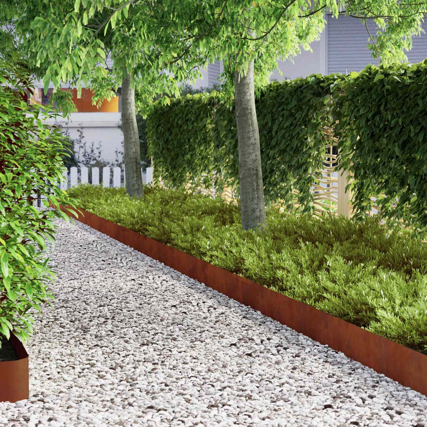 Plænekant 4 pcs Rusten 450 x 0,05 x 25 cm Cortenstål
