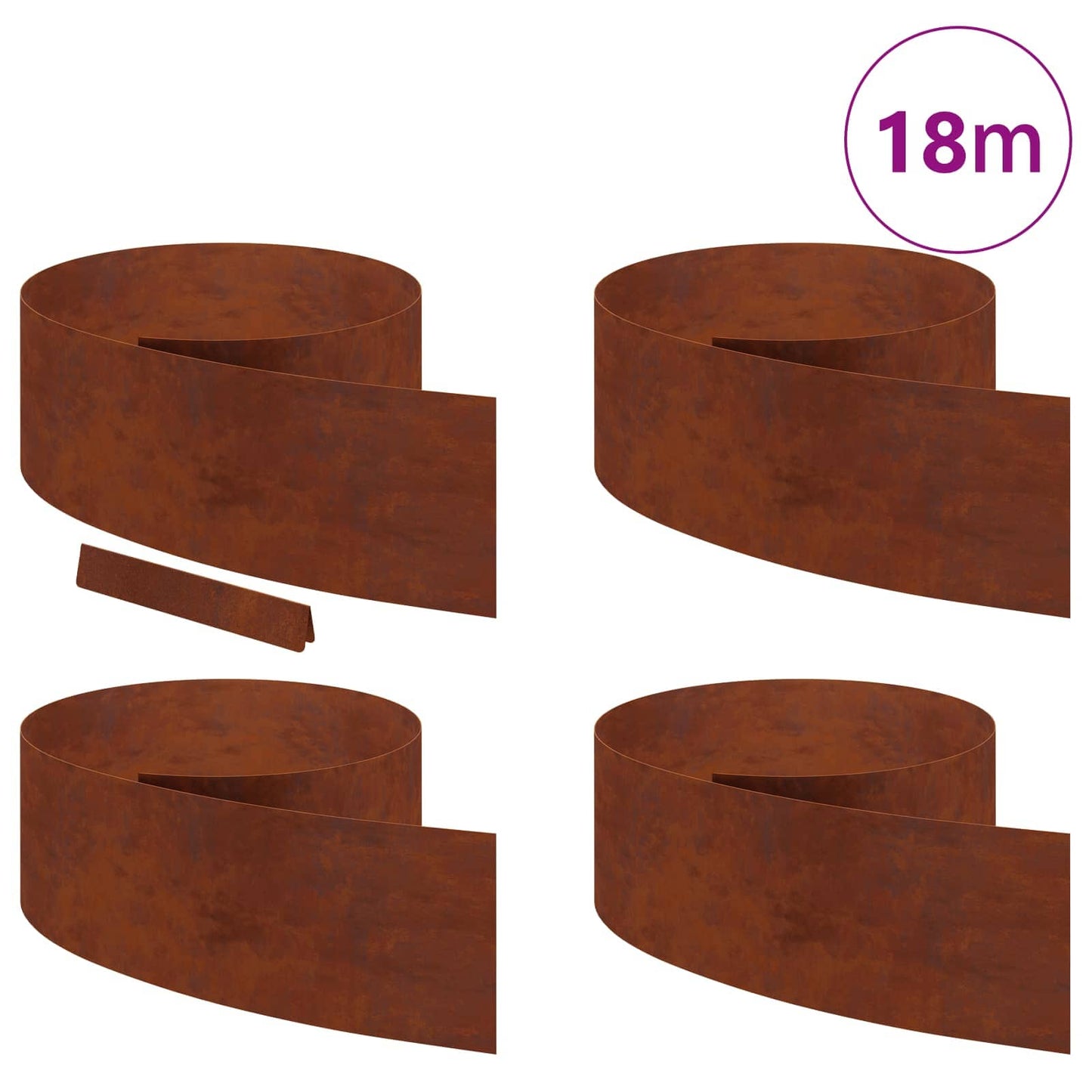 Plænekant 4 pcs Rusten 450 x 0,05 x 25 cm Cortenstål