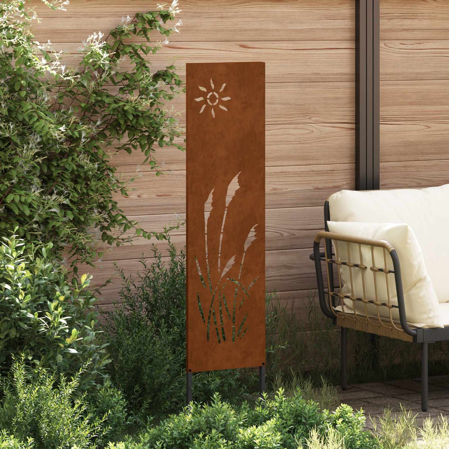 Have privatliv skærm Fretwork Rusten 32 x 140 cm Cortenstål