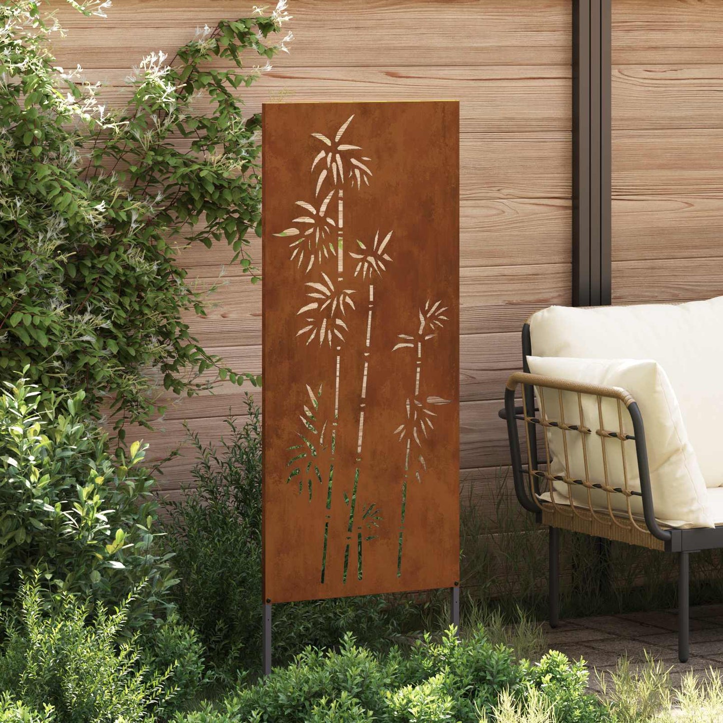 Have privatliv skærm Blomstret Rusten 50 x 140 cm Cortenstål