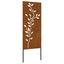 Have privatliv skærm Blomstret Rusten 50 x 140 cm Cortenstål
