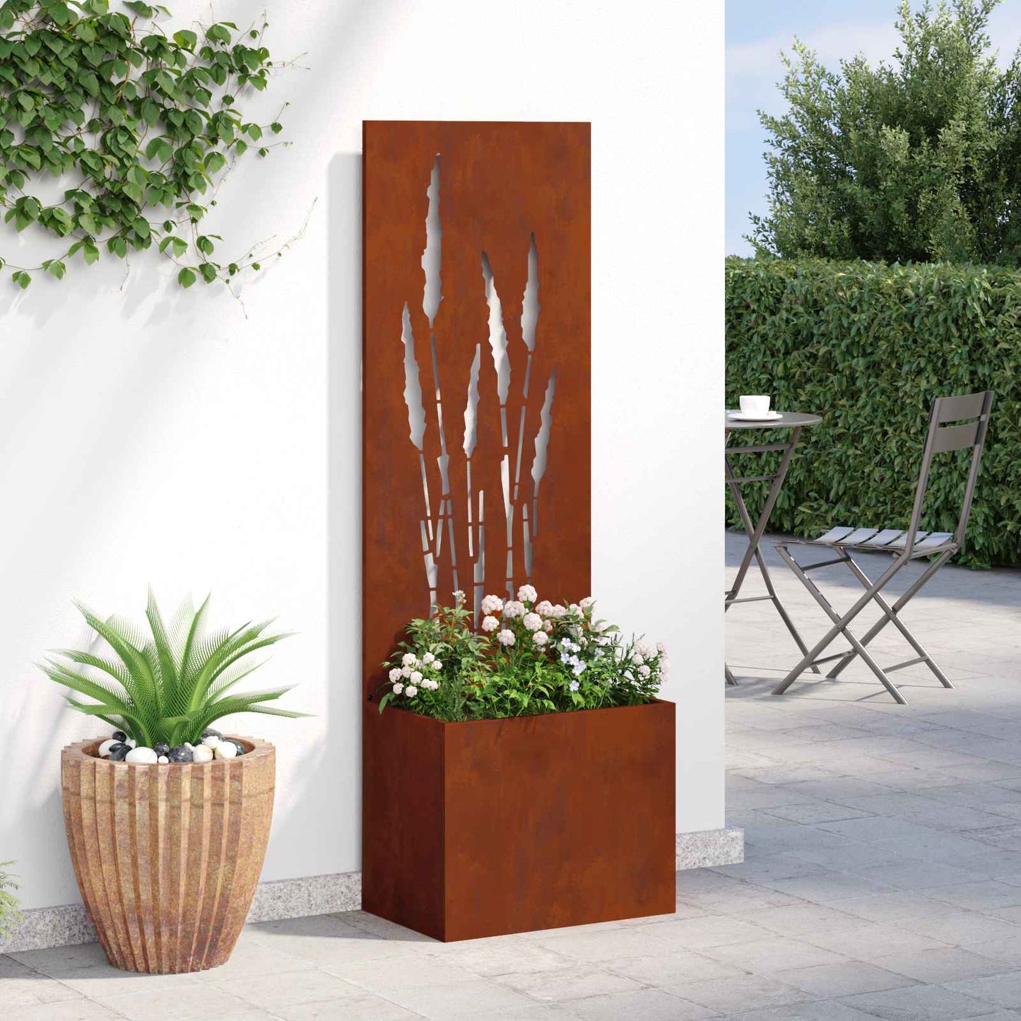 Have privatliv skærm Rusten 50 x 32 x 150 cm Forvitret stål