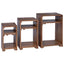 Accentbord med hylde med opbevaring 3 pcs Brun Massiv Mahogni