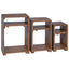 Accentbord med hylde med opbevaring 3 pcs Brun Massiv Mahogni