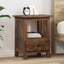 Sengebord med skuffe Brun 30 x 30 x 47 cm Solid genbrugs træ