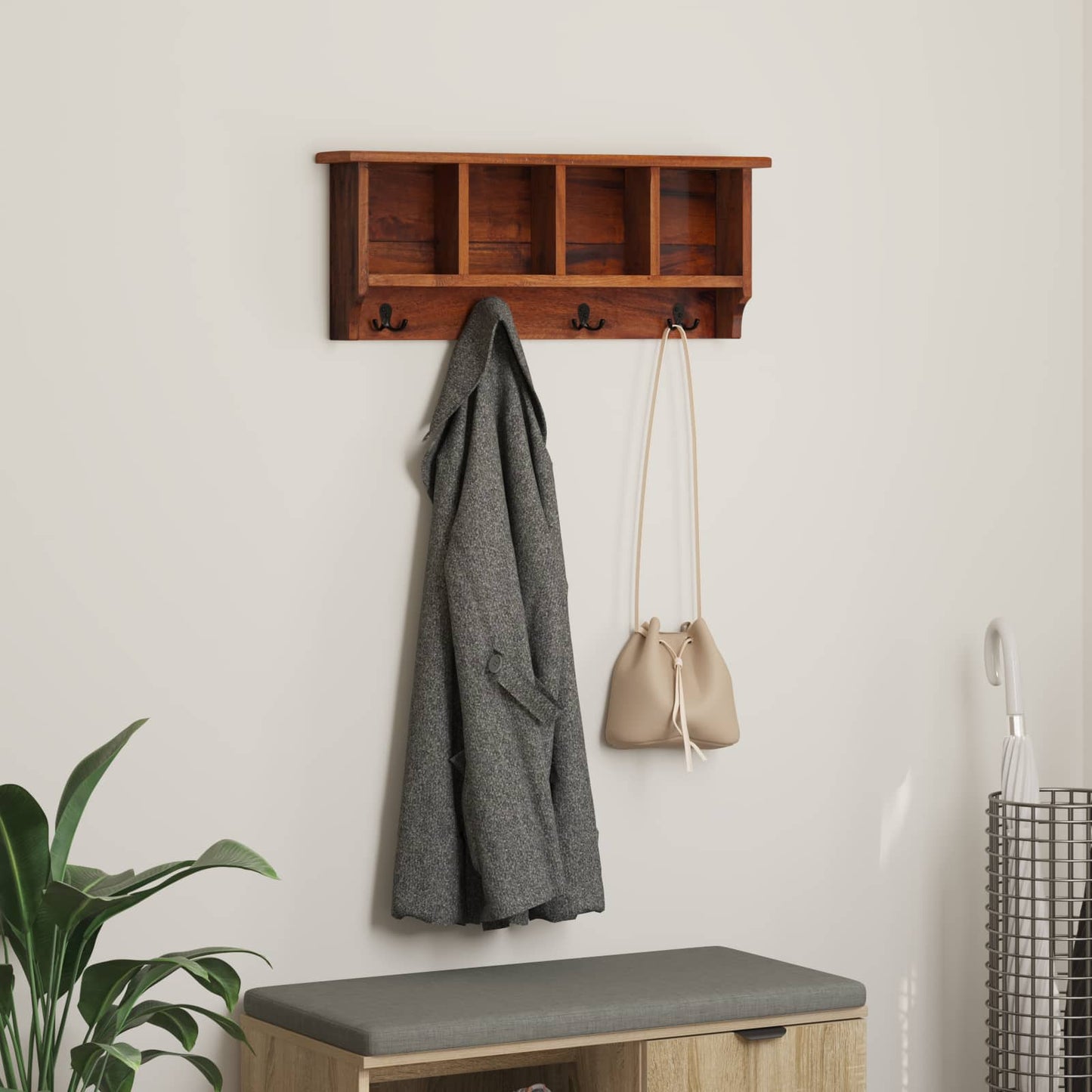 Bøjle Brun 70 x 11 x 27 cm Massiv Mahogni
